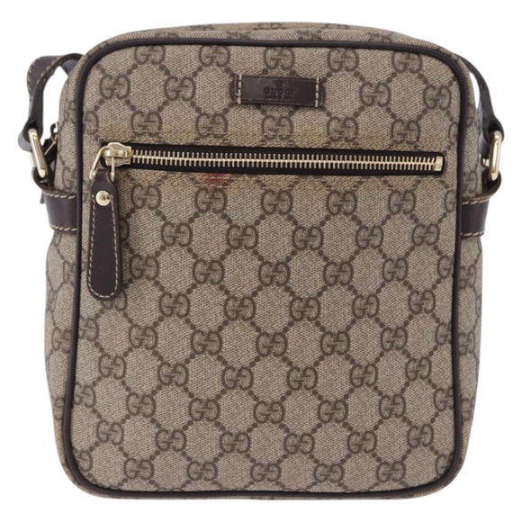 GUCCI GG Supreme Shoulder Bag PVC Beige Gold 233268 Auth 197812