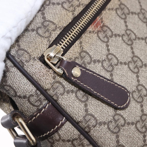 GUCCI GG Supreme Shoulder Bag PVC Beige Gold 233268 Auth 197812