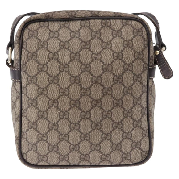 GUCCI GG Supreme Shoulder Bag PVC Beige Gold 233268 Auth 197812