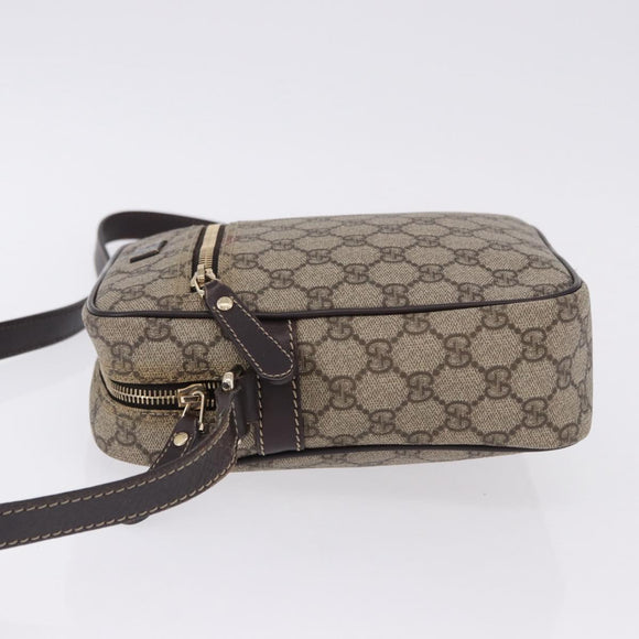 GUCCI GG Supreme Shoulder Bag PVC Beige Gold 233268 Auth 197812
