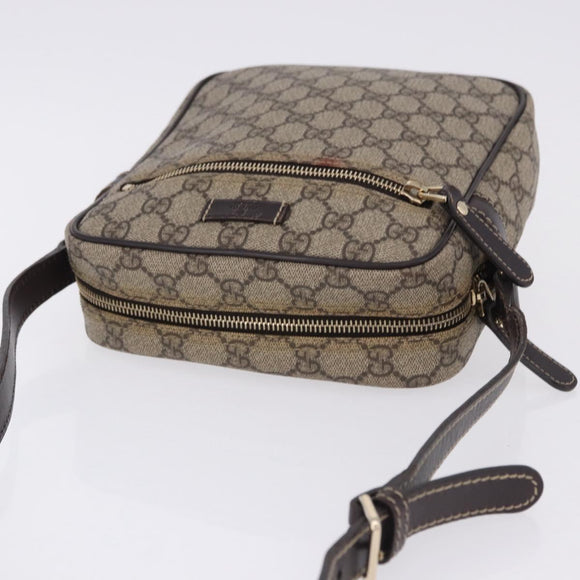GUCCI GG Supreme Shoulder Bag PVC Beige Gold 233268 Auth 197812