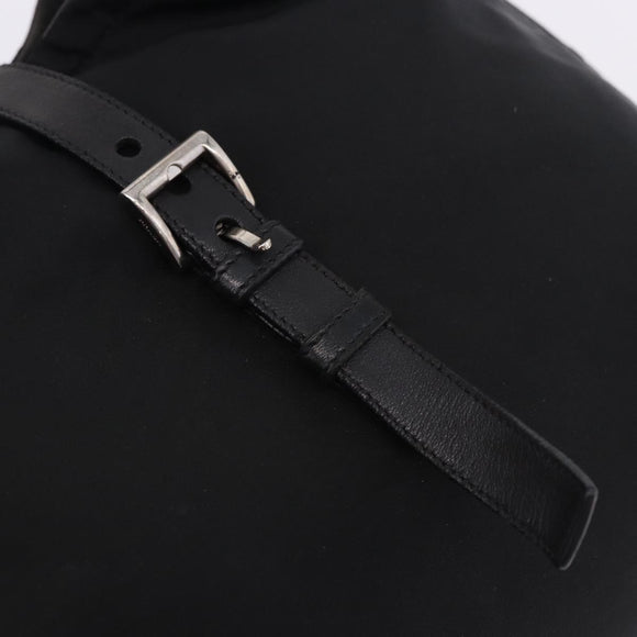 PRADA Shoulder Bag Nylon Black Silver Auth 197814A