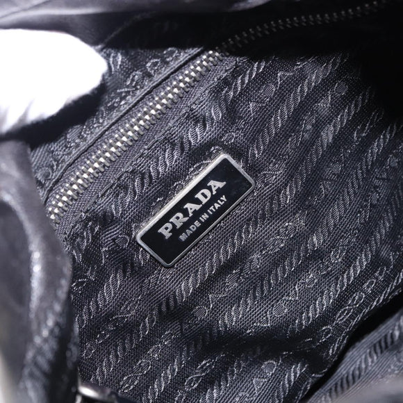 PRADA Shoulder Bag Nylon Black Silver Auth 197814A