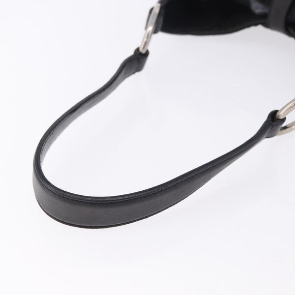 PRADA Shoulder Bag Nylon Black Silver Auth 197814A