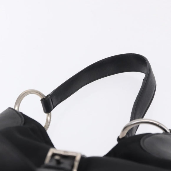 PRADA Shoulder Bag Nylon Black Silver Auth 197814A