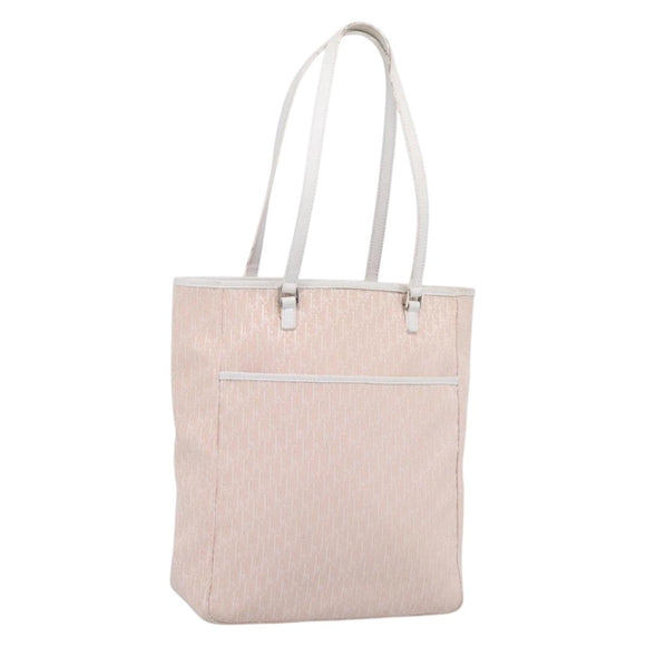 Christian Dior Trotter Canvas Shoulder Bag Pink Silver Auth 197815A