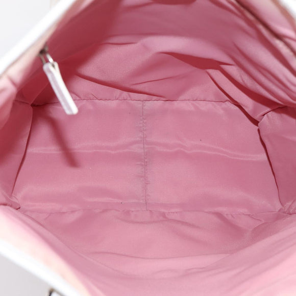 Christian Dior Trotter Canvas Shoulder Bag Pink Silver Auth 197815A