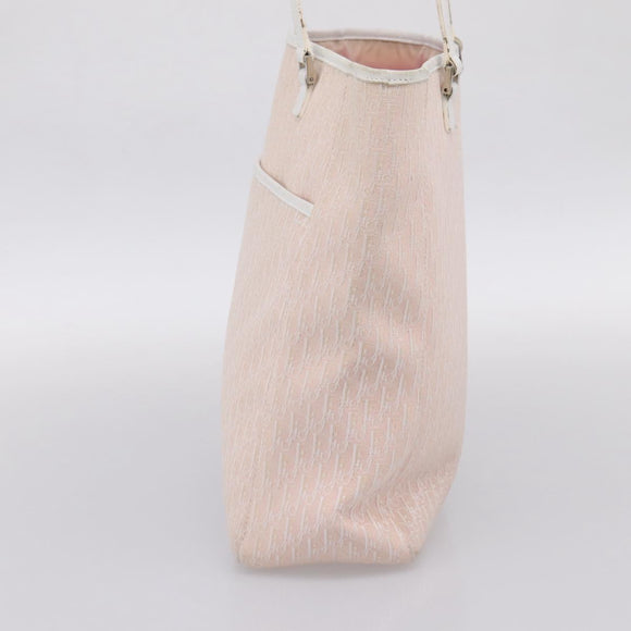 Christian Dior Trotter Canvas Shoulder Bag Pink Silver Auth 197815A