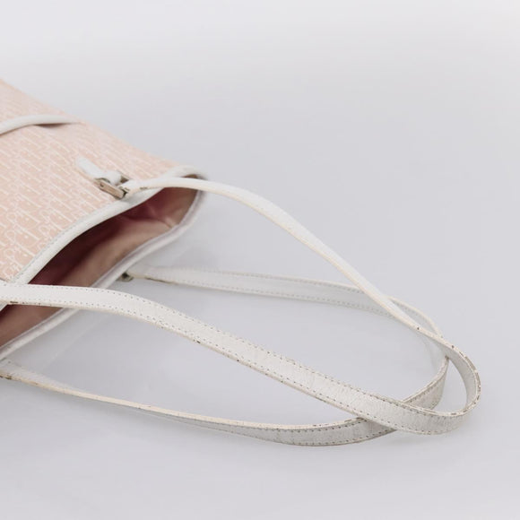 Christian Dior Trotter Canvas Shoulder Bag Pink Silver Auth 197815A