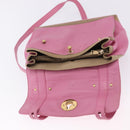 SAINT LAURENT Muse Two Hand Bag Leather 2way Pink Gold 289278 Auth 197816A-17