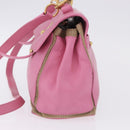 SAINT LAURENT Muse Two Hand Bag Leather 2way Pink Gold 289278 Auth 197816A-4