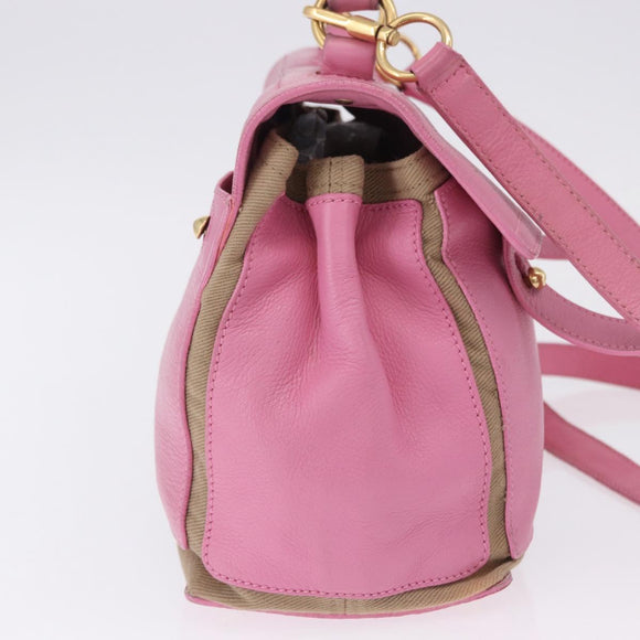 SAINT LAURENT Muse Two Hand Bag Leather 2way Pink Gold 289278 Auth 197816A