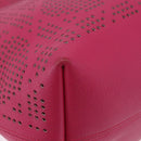 Christian Dior Tote Bag Leather Pink Silver Auth 197818-10