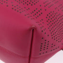 Christian Dior Tote Bag Leather Pink Silver Auth 197818-11