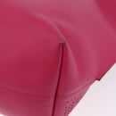 Christian Dior Tote Bag Leather Pink Silver Auth 197818-13