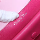 Christian Dior Tote Bag Leather Pink Silver Auth 197818-15