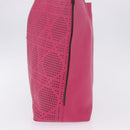 Christian Dior Tote Bag Leather Pink Silver Auth 197818-4