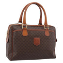 CELINE Macadam Canvas Mini Boston Bag PVC Leather Brown Gold Auth 197819A-1