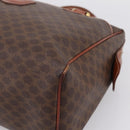 CELINE Macadam Canvas Mini Boston Bag PVC Leather Brown Gold Auth 197819A-9