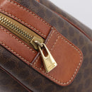 CELINE Macadam Canvas Mini Boston Bag PVC Leather Brown Gold Auth 197819A-17