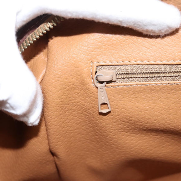 CELINE Macadam Canvas Mini Boston Bag PVC Leather Brown Gold Auth 197819A
