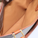 CELINE Macadam Canvas Mini Boston Bag PVC Leather Brown Gold Auth 197819A-23