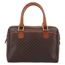 CELINE Macadam Canvas Mini Boston Bag PVC Leather Brown Gold Auth 197819A-2