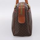 CELINE Macadam Canvas Mini Boston Bag PVC Leather Brown Gold Auth 197819A-4