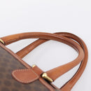 CELINE Macadam Canvas Mini Boston Bag PVC Leather Brown Gold Auth 197819A-8