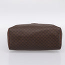 CELINE Macadam Canvas Mini Boston Bag PVC Leather Brown Gold Auth 197819A-5