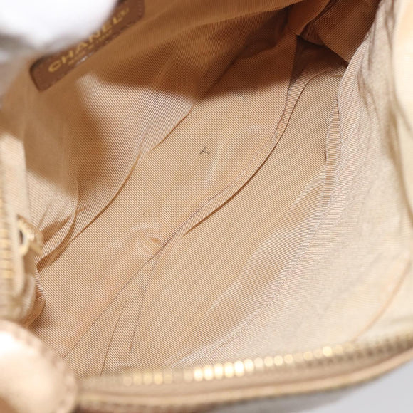 CHANEL Choco Bar Hand Bag Lamb Skin Brown Gold CC Auth 197821