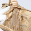 CHANEL Choco Bar Hand Bag Lamb Skin Brown Gold CC Auth 197821-20