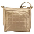 CHANEL Choco Bar Hand Bag Lamb Skin Brown Gold CC Auth 197821-3
