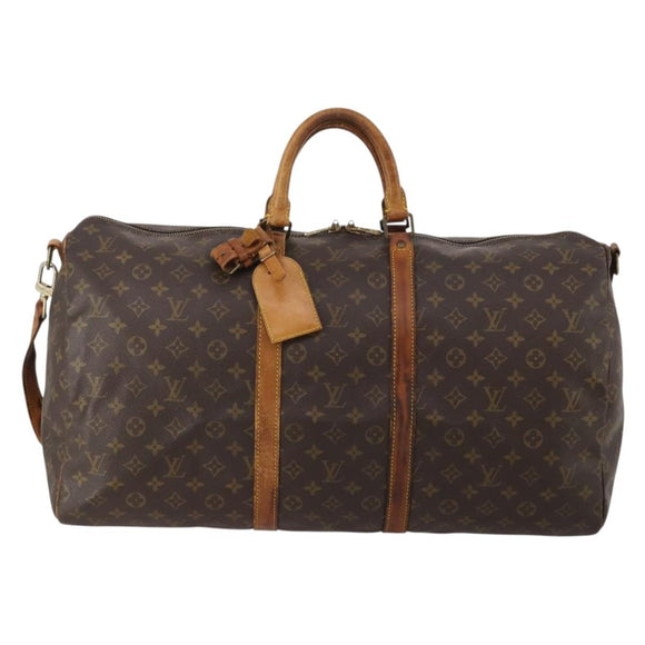 LOUIS VUITTON Monogram Keepall Bandouliere 55 Boston Bag M41414 LV Auth 197823