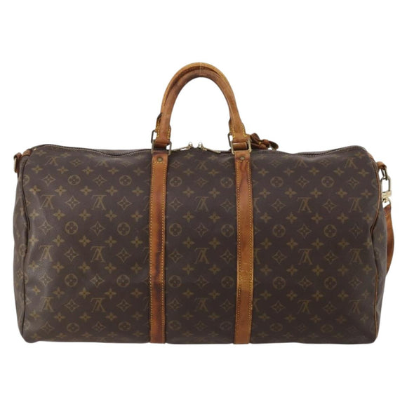 LOUIS VUITTON Monogram Keepall Bandouliere 55 Boston Bag M41414 LV Auth 197823