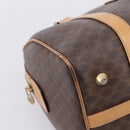 CELINE Macadam Canvas mini Boston Bag PVC Leather Brown Gold Auth 197824V-14