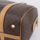 CELINE Macadam Canvas mini Boston Bag PVC Leather Brown Gold Auth 197824V-15