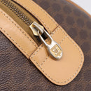 CELINE Macadam Canvas mini Boston Bag PVC Leather Brown Gold Auth 197824V-10