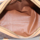 CELINE Macadam Canvas mini Boston Bag PVC Leather Brown Gold Auth 197824V-11