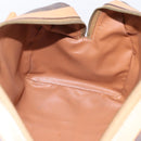 CELINE Macadam Canvas mini Boston Bag PVC Leather Brown Gold Auth 197824V-18