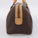 CELINE Macadam Canvas mini Boston Bag PVC Leather Brown Gold Auth 197824V-4