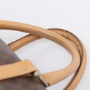 CELINE Macadam Canvas mini Boston Bag PVC Leather Brown Gold Auth 197824V-8