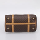 CELINE Macadam Canvas mini Boston Bag PVC Leather Brown Gold Auth 197824V-5