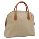 CELINE Macadam Canvas Hand Bag PVC Beige Gold Auth 197827-1