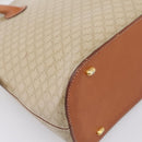 CELINE Macadam Canvas Hand Bag PVC Beige Gold Auth 197827-9