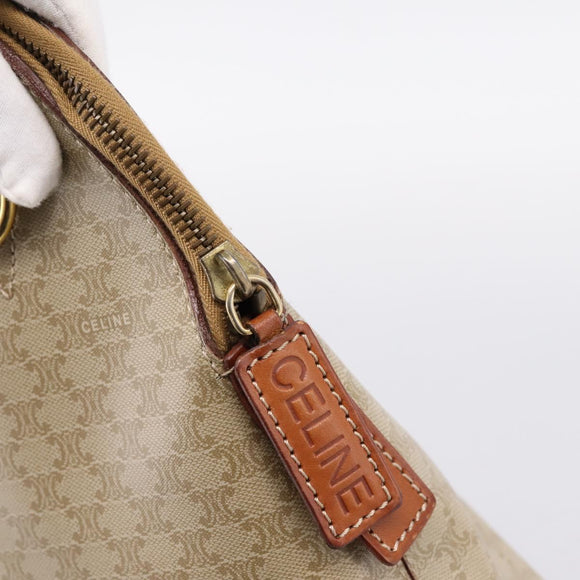 CELINE Macadam Canvas Hand Bag PVC Beige Gold Auth 197827