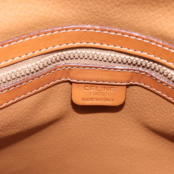 CELINE Macadam Canvas Hand Bag PVC Beige Gold Auth 197827
