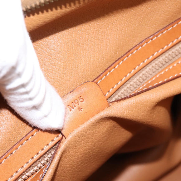 CELINE Macadam Canvas Hand Bag PVC Beige Gold Auth 197827