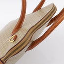 CELINE Macadam Canvas Hand Bag PVC Beige Gold Auth 197827-6