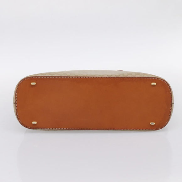 CELINE Macadam Canvas Hand Bag PVC Beige Gold Auth 197827